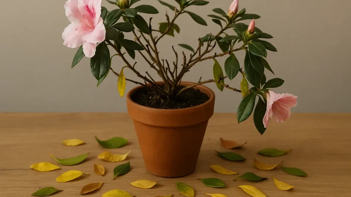 Azalea in vaso con foglie secche: come valutare acqua e terriccio
